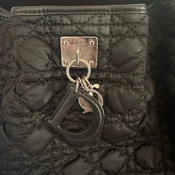 Black Dior Quilted Shoulder Bag with Silver Hardware - Picture 2 of 9